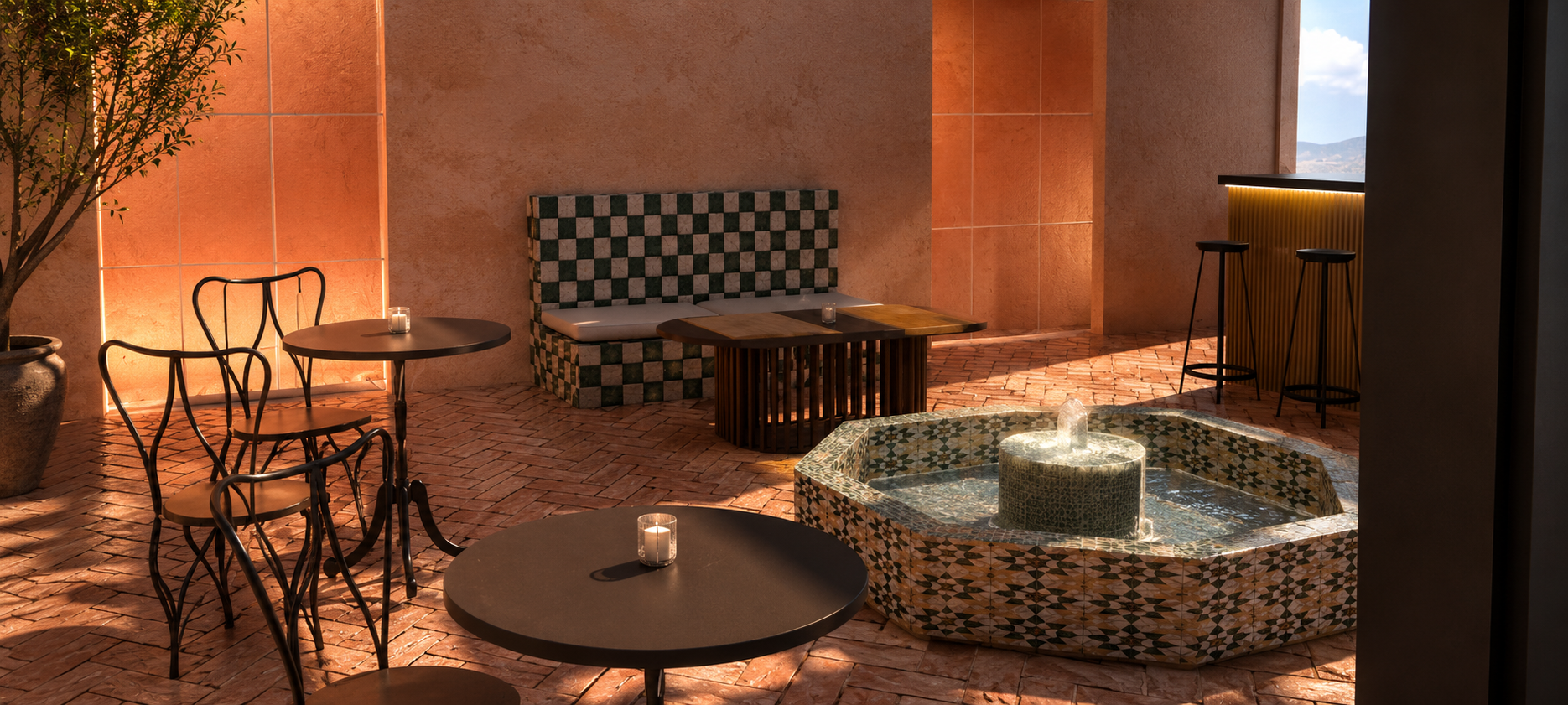 Chill area — fountain zone