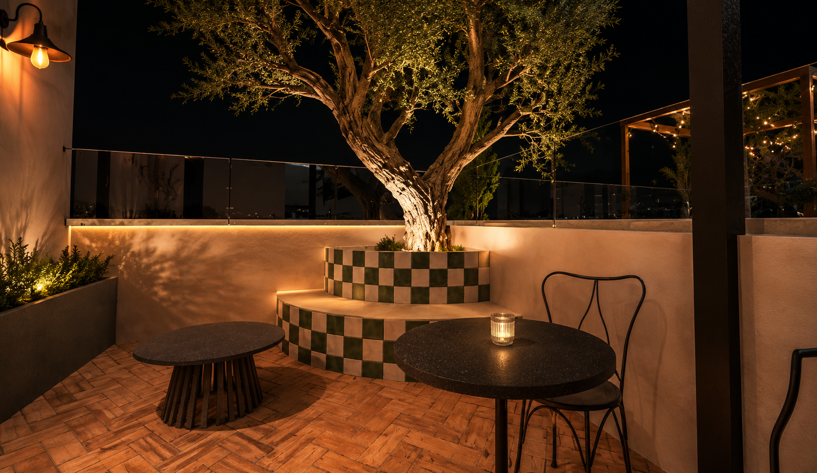 Chill area — olive tree stage